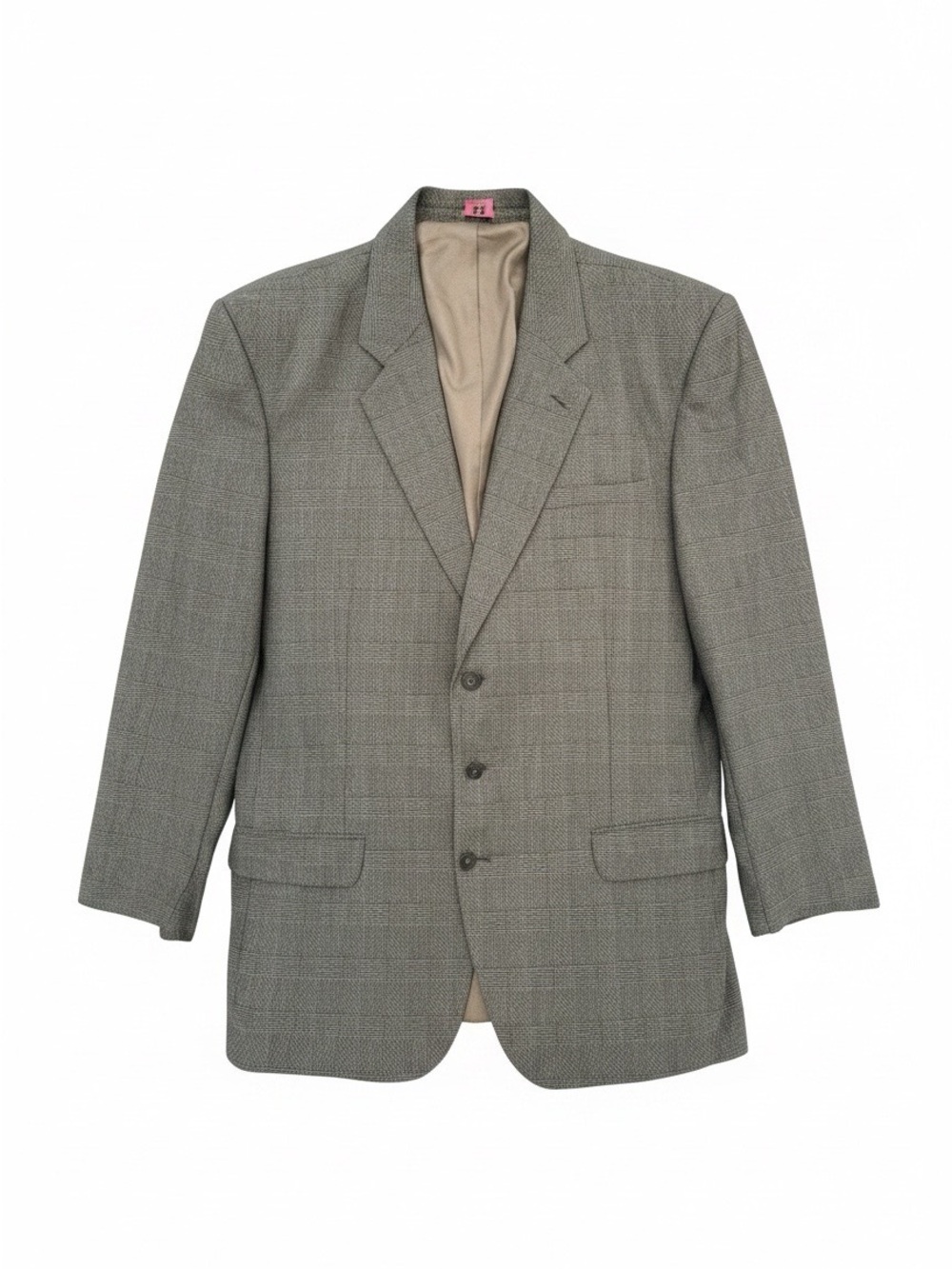 Oleg Cassini Gray/tan Glen Plaid Sport Coat-size 44-office-casual-READ